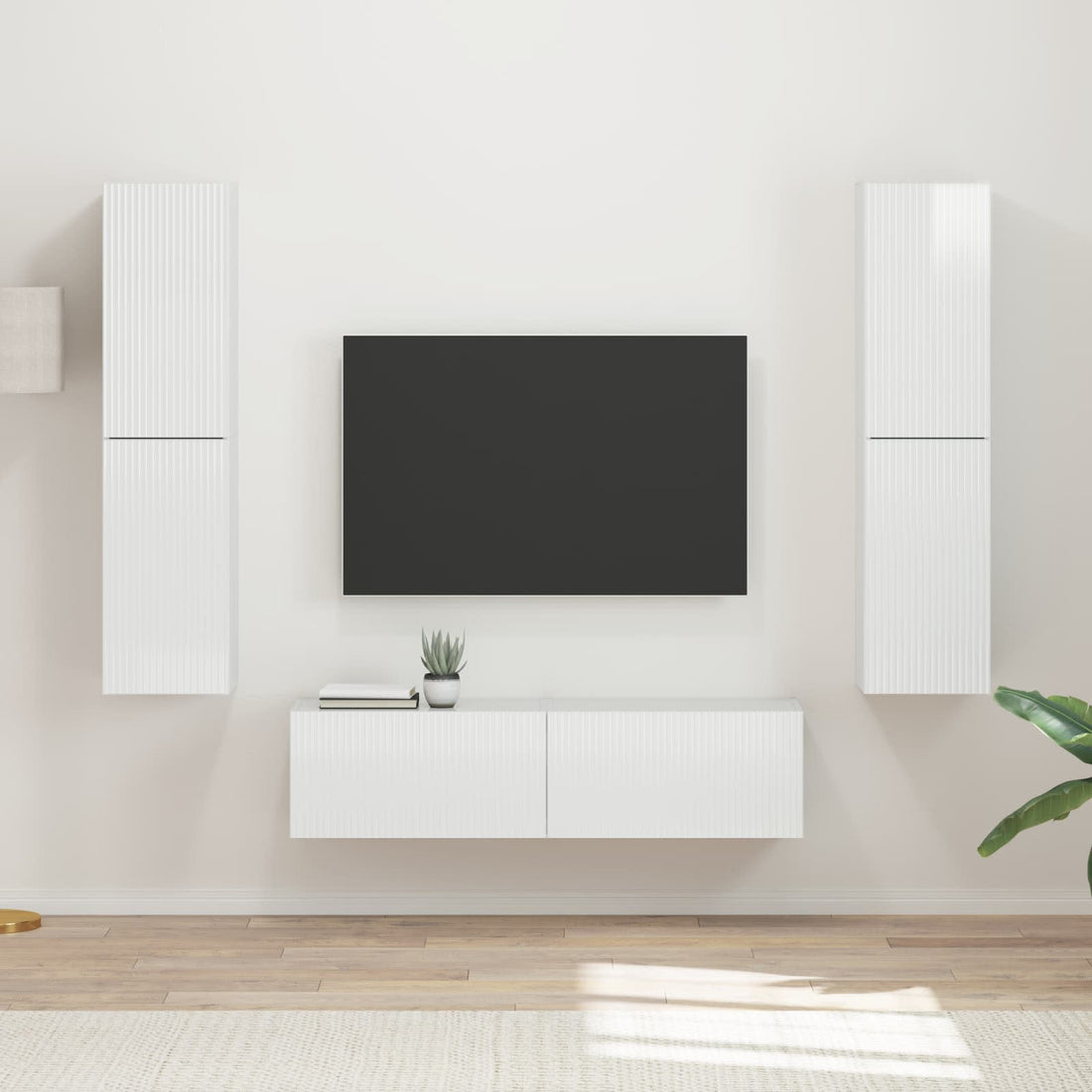 vidaXL Conjunto de mueble de TV 6 uds. brillante Madera de ingeniería