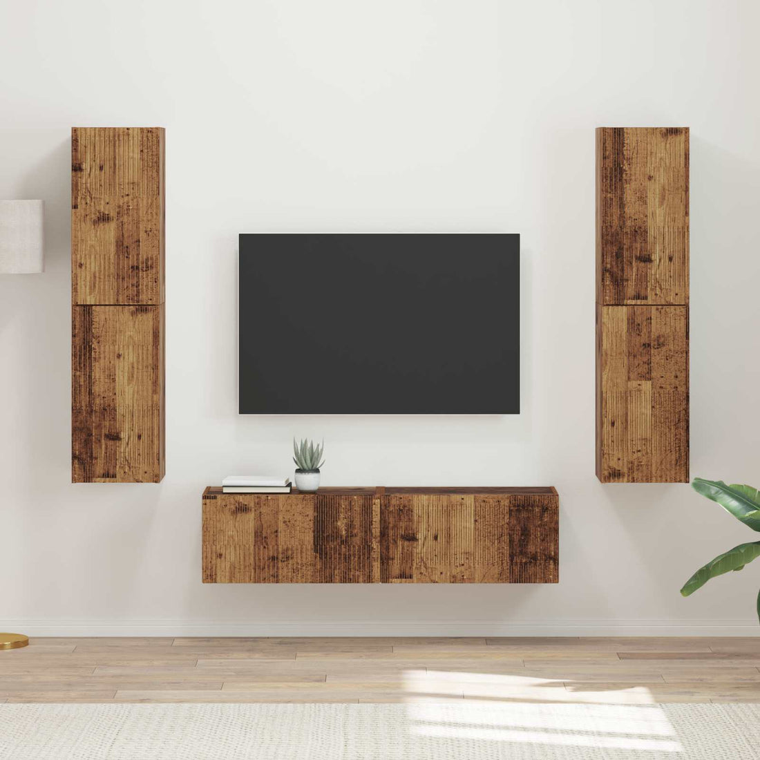 vidaXL Conjunto de mueble de TV 6 uds. Madera envejecida