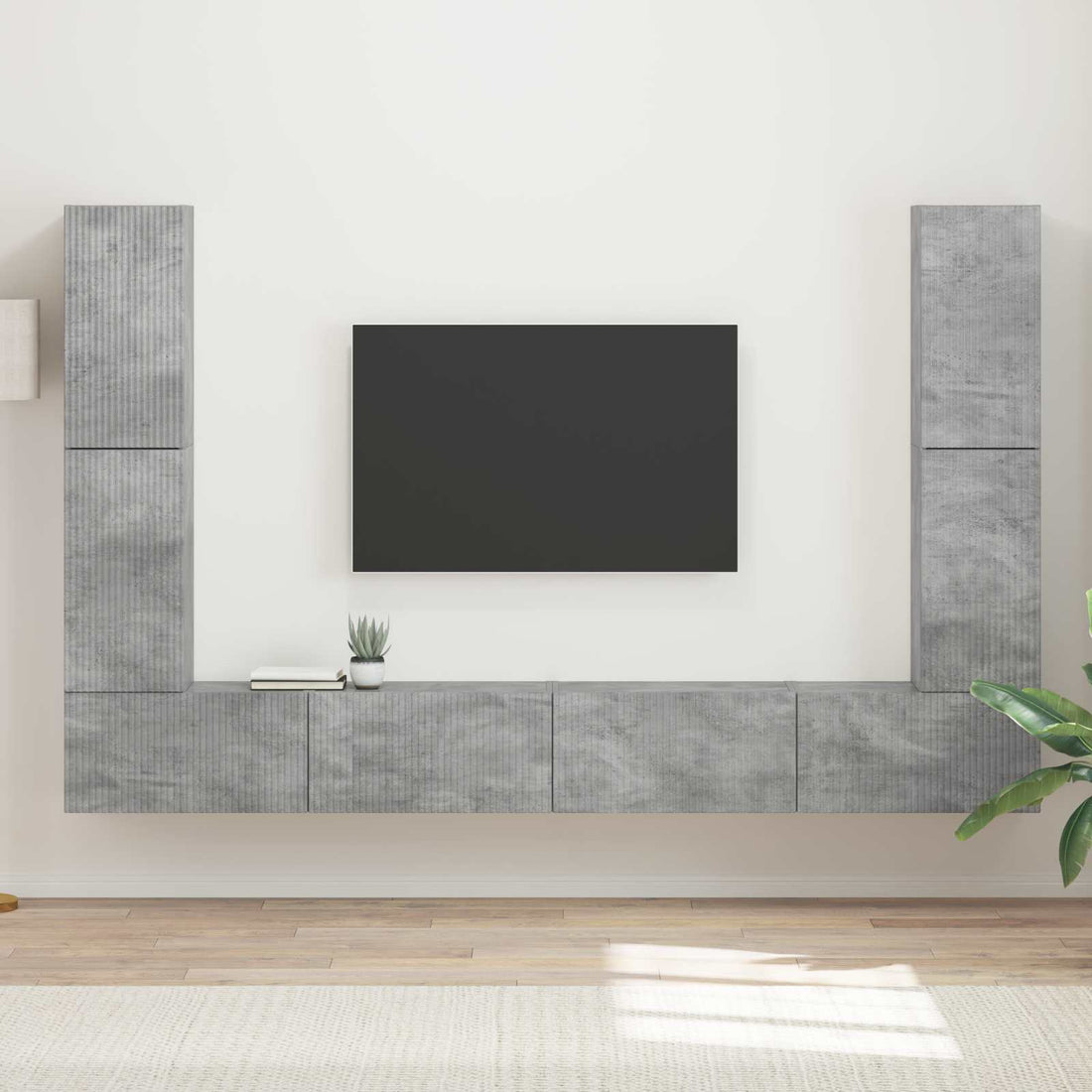 vidaXL Conjunto de mueble de TV 8 uds. Gris Concreto