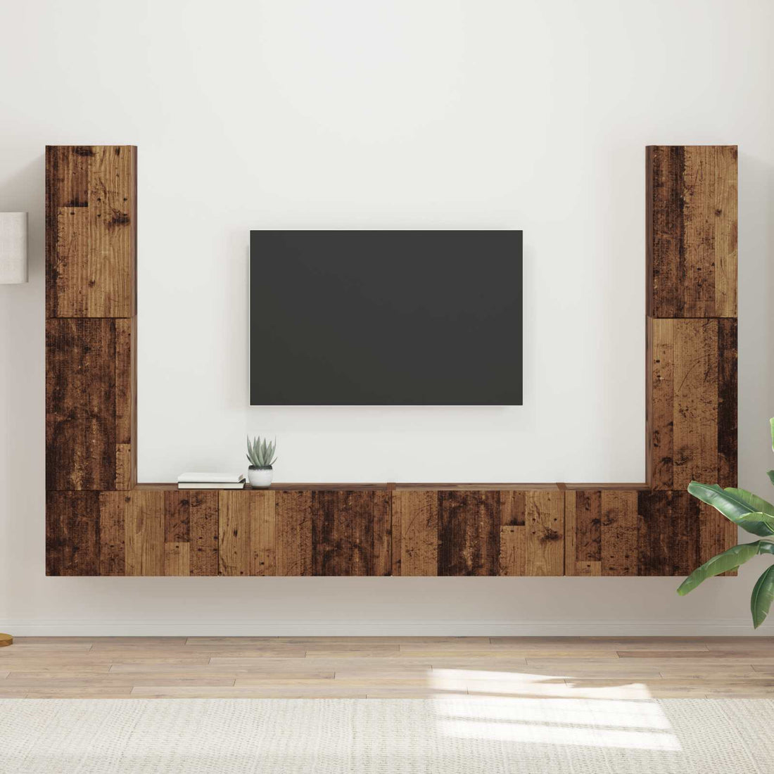 vidaXL Conjunto de mueble de TV 8 uds. Madera envejecida