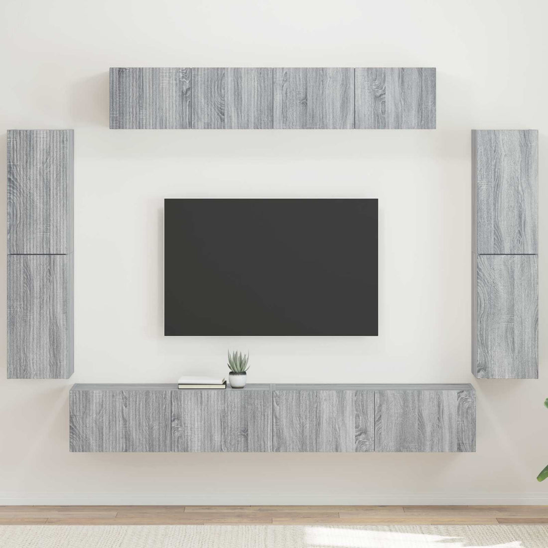 vidaXL Mueble de TV 8 uds. Gris Sonoma