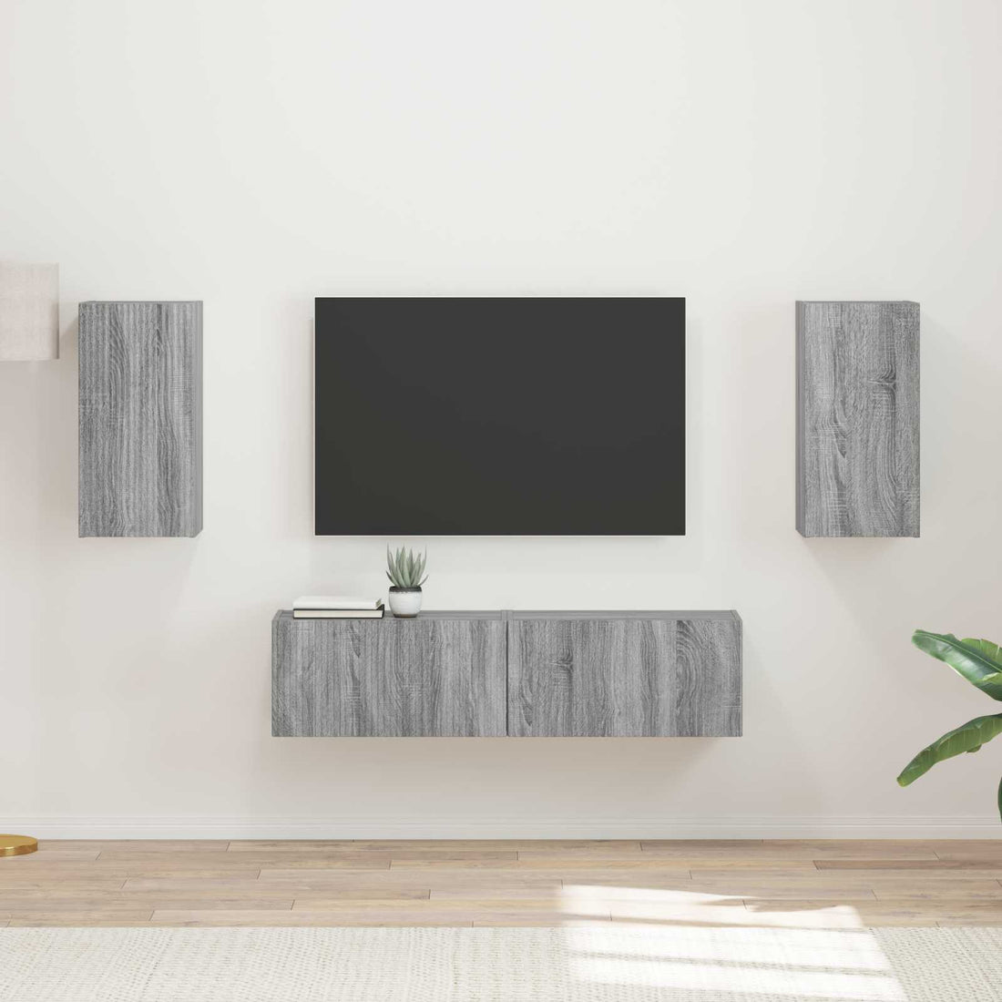 vidaXL Conjunto de mueble de TV 4 uds. Gris Sonoma