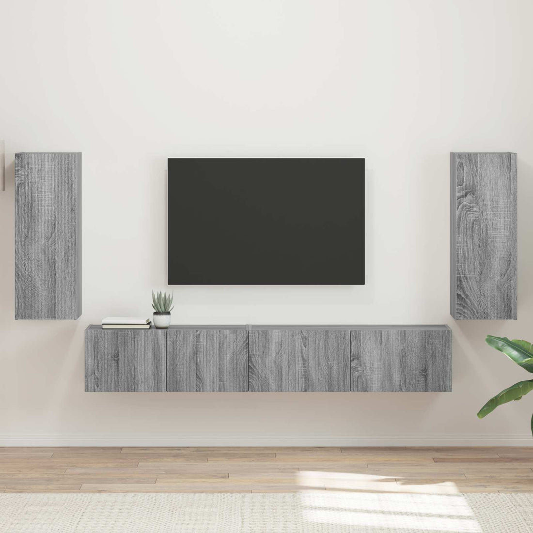 vidaXL Conjunto de mueble de TV 4 uds. Gris Sonoma