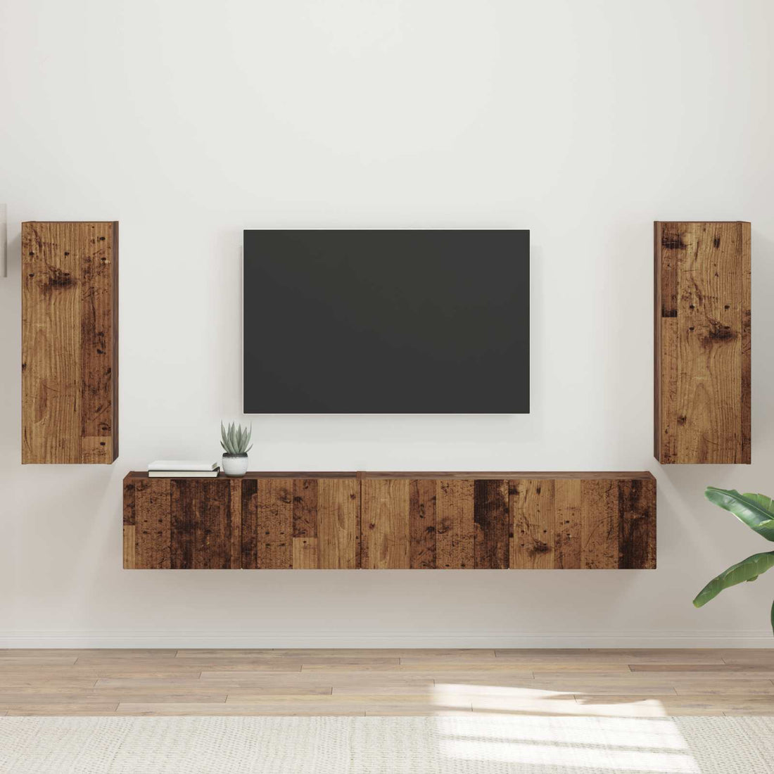 vidaXL Conjunto de mueble de TV 4 uds. Madera vieja