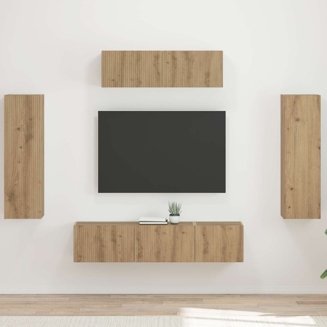 vidaXL Mueble de TV 5 uds. Roble artisan
