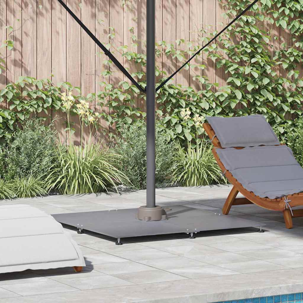 vidaXL Base para sombrilla 52 kg Aspecto de madera gris oscuro Acero