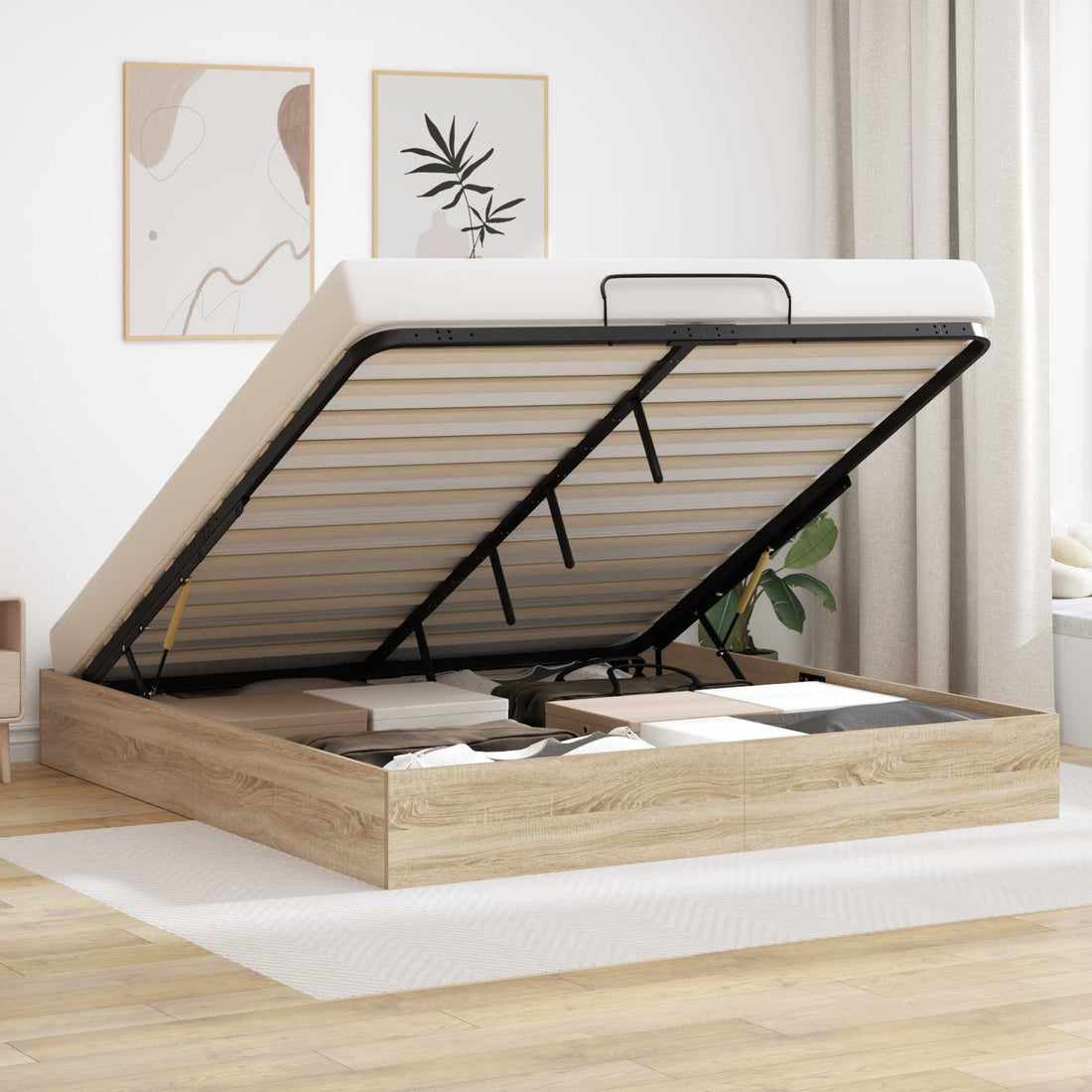 vidaXL Estructura de Cama Ottoman Roble Sonoma 180 x 200 cm