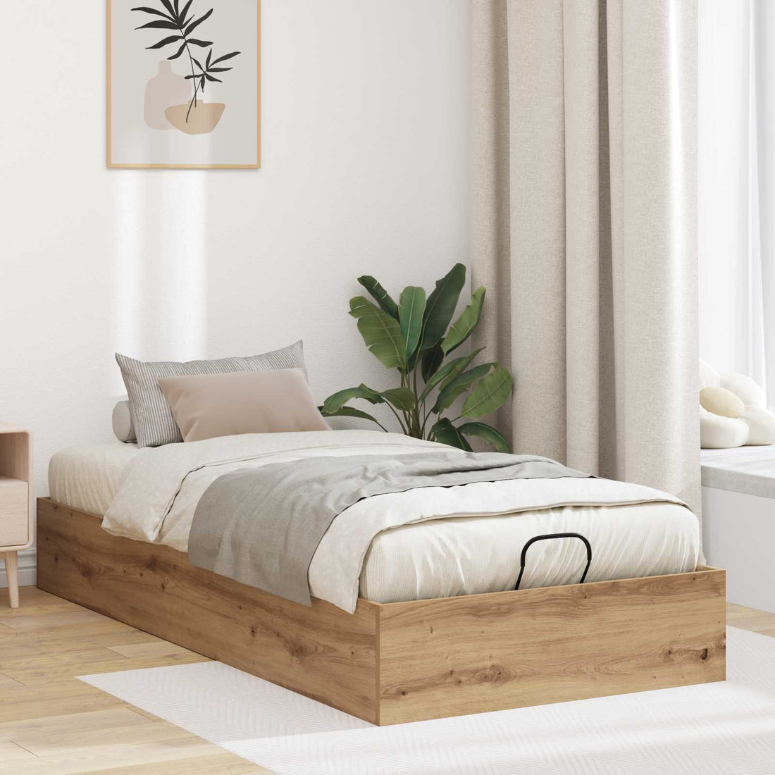 vidaXL Estructura de Cama Ottoman Roble artisan 80,5 x 200 cm