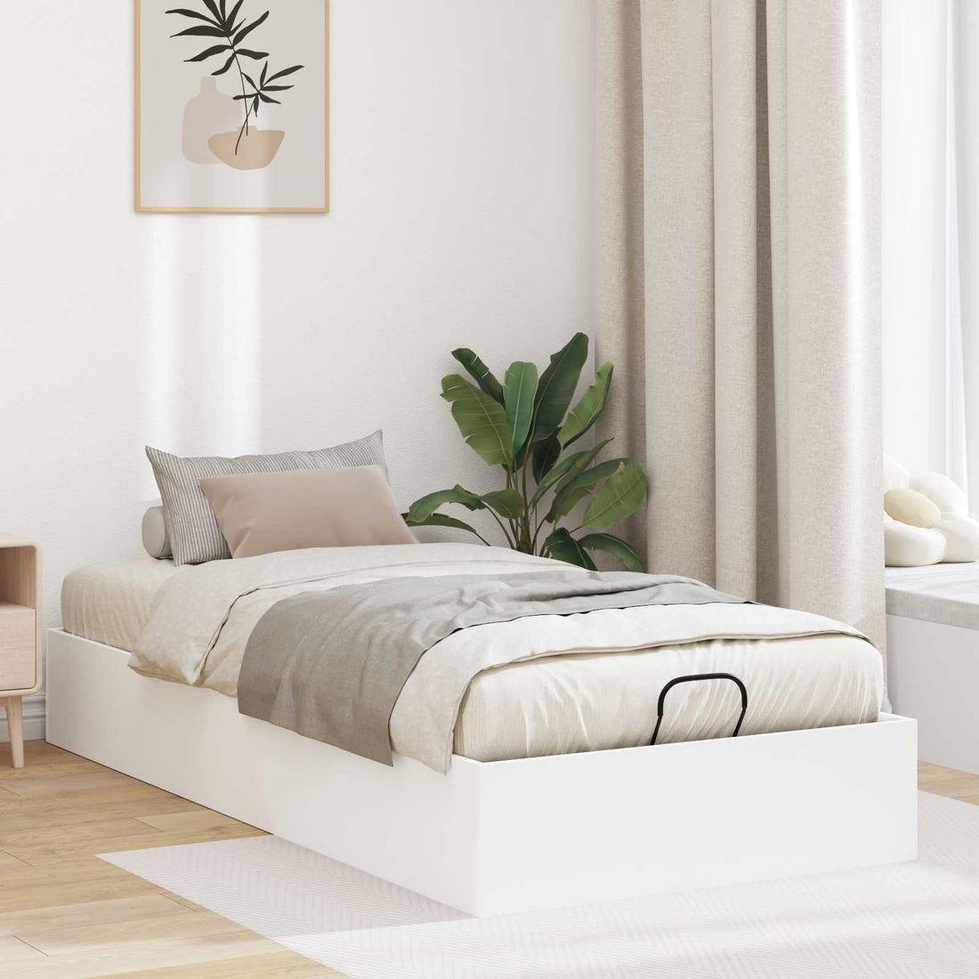 vidaXL Estructura de Cama Ottoman Blanco 75,5 x 190 cm