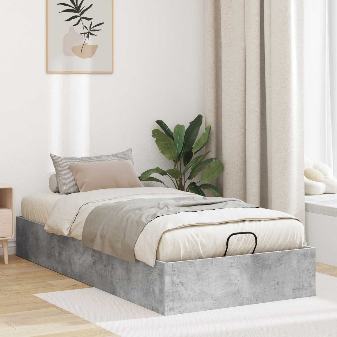 vidaXL Estructura de Cama Ottoman Gris Hormigón 75,5 x 190 cm