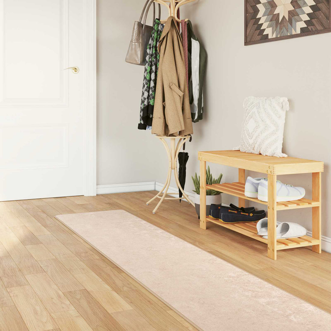 vidaXL Pasillo de alfombra MARSA Crema 50 x 350 cm Poliéster y PVC