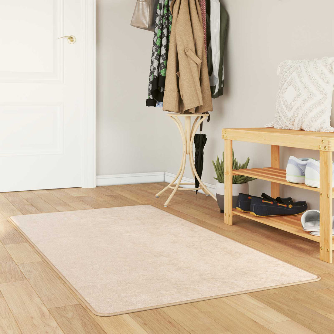vidaXL Pasillo de alfombra MARSA Crema 80 x 350 cm Poliéster y PVC