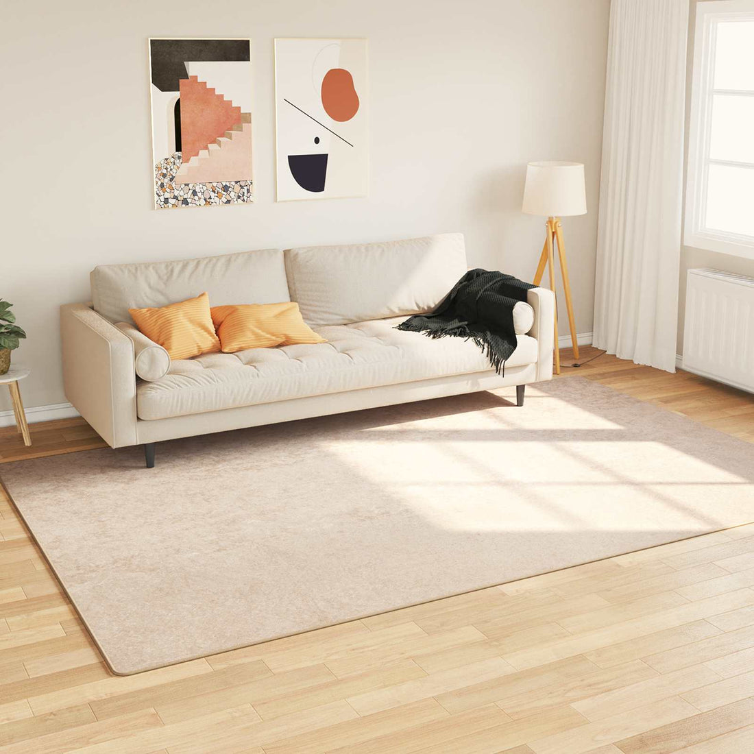 vidaXL Pasillo de alfombra MARSA Crema 190 x 300 cm Poliéster y PVC