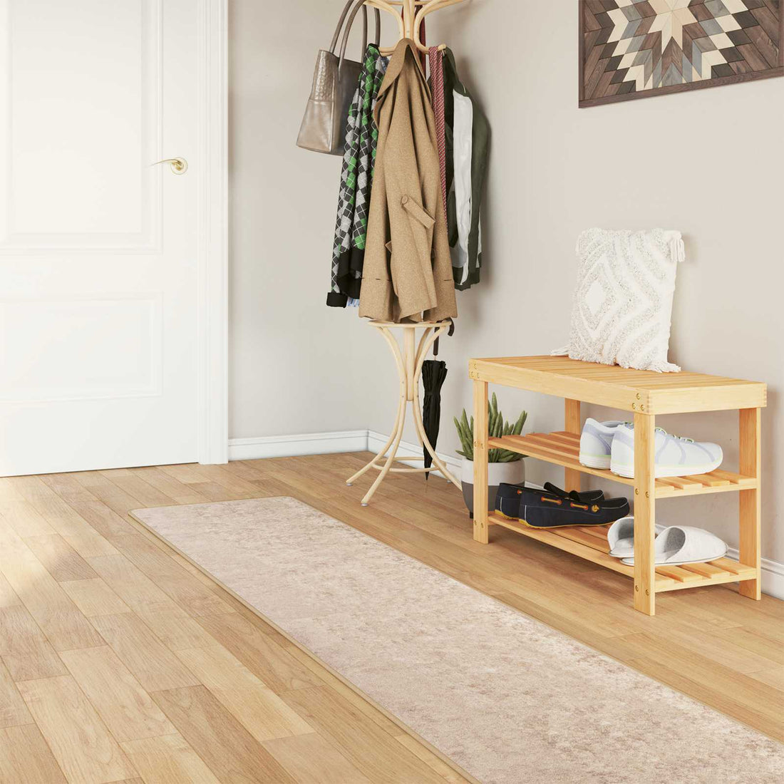 vidaXL Pasillo de alfombra MARSA Beige 50 x 400 cm Poliéster y PVC