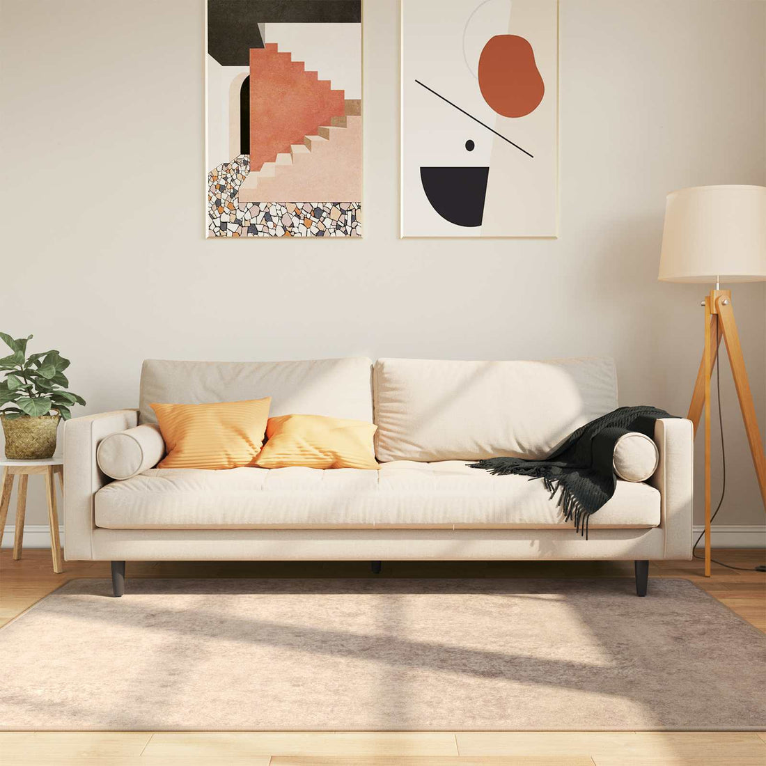 vidaXL Pasillo de alfombra MARSA Beige 120 x 170 cm Poliéster y PVC