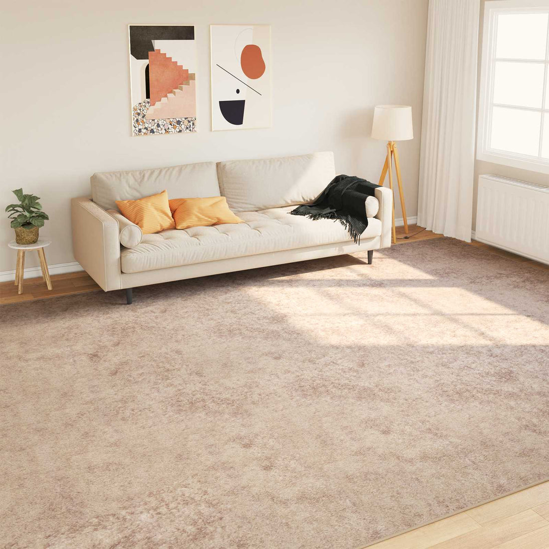 vidaXL Pasillo de alfombra MARSA Beige 300 x 400 cm Poliéster y PVC