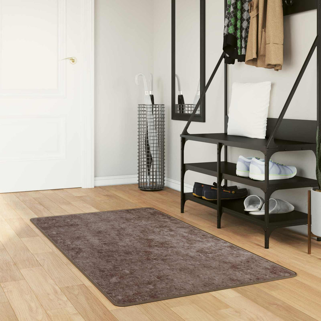 vidaXL Pasillo de alfombra MARSA Gris 100 x 200 cm Poliéster y PVC