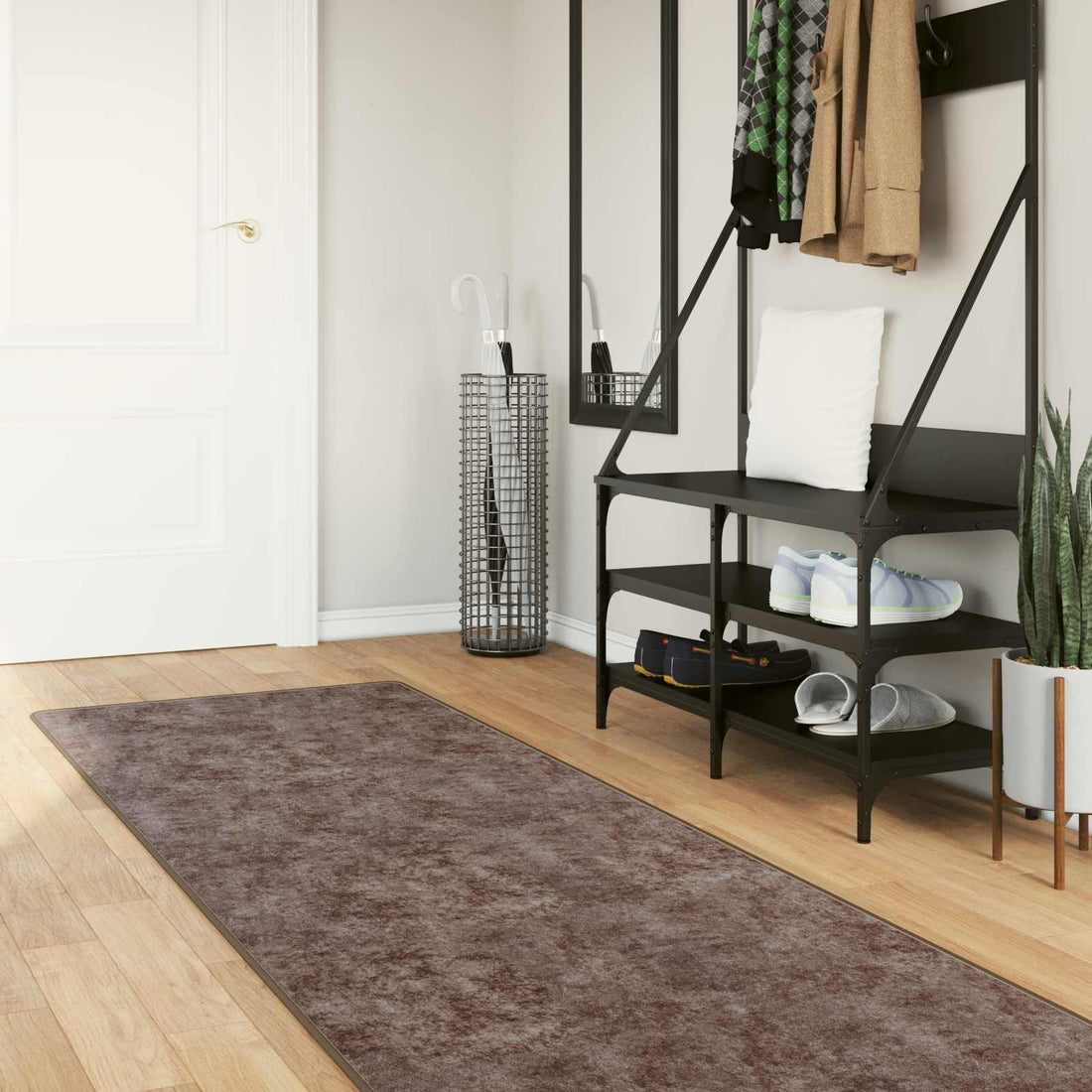 vidaXL Pasillo de alfombra MARSA Gris 100 x 300 cm Poliéster y PVC