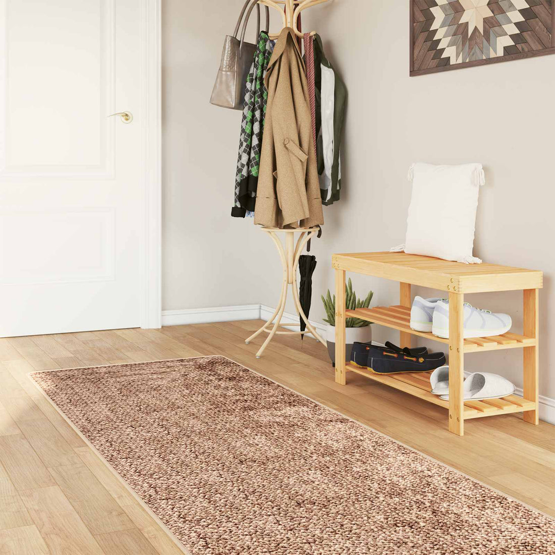 vidaXL Pasillo de alfombra MARSA Amarillo 80 x 350 cm Poliéster y PVC