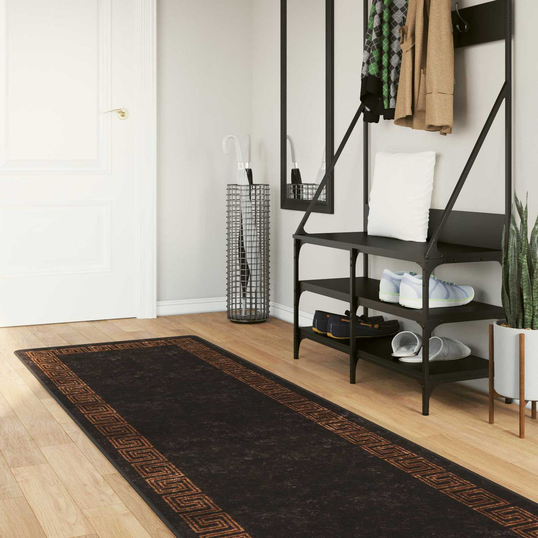 vidaXL Pasillo de alfombra MARSA Negro 80 x 450 cm Poliéster y PVC