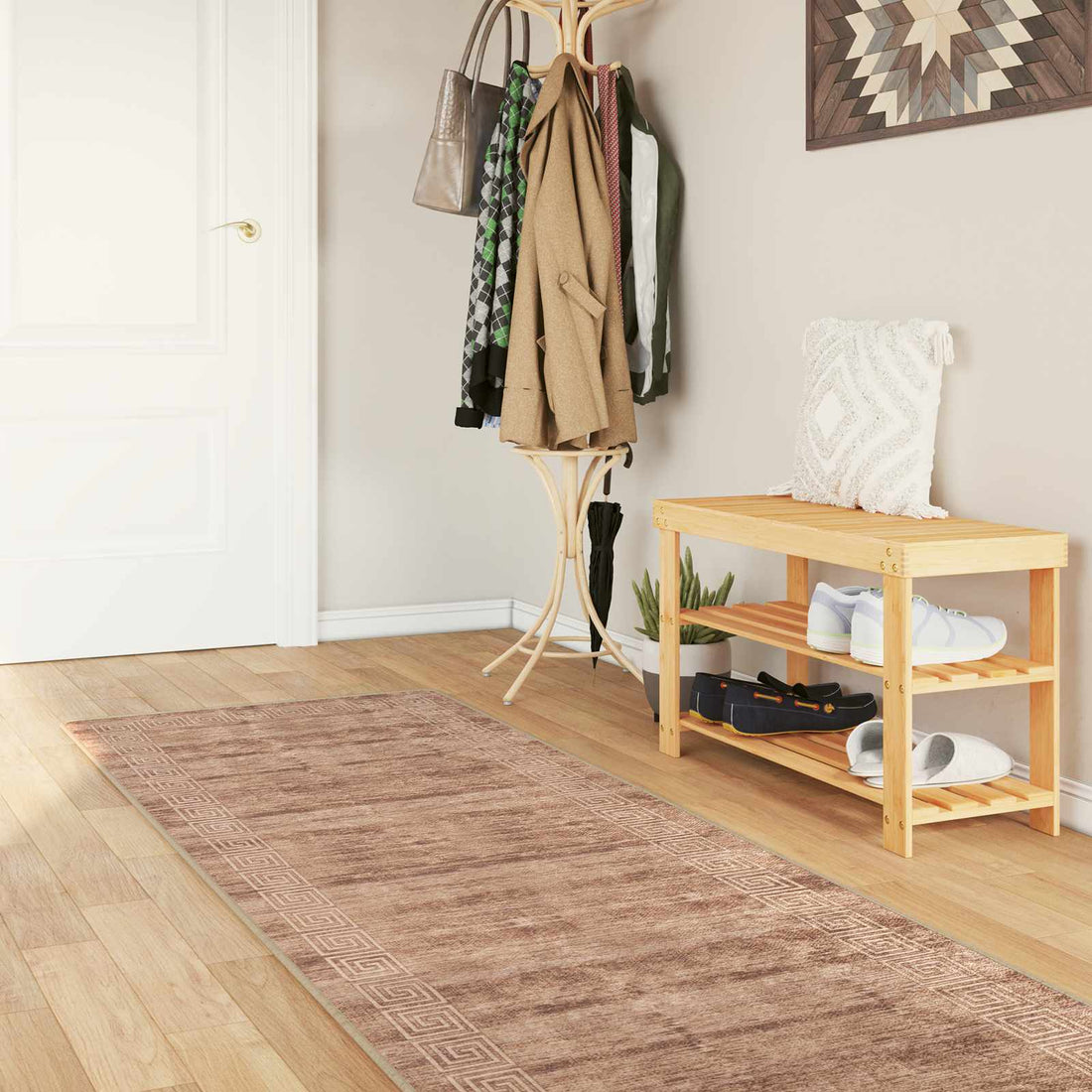vidaXL Pasillo de alfombra MARSA Blanco 100 x 400 cm Poliéster y PVC