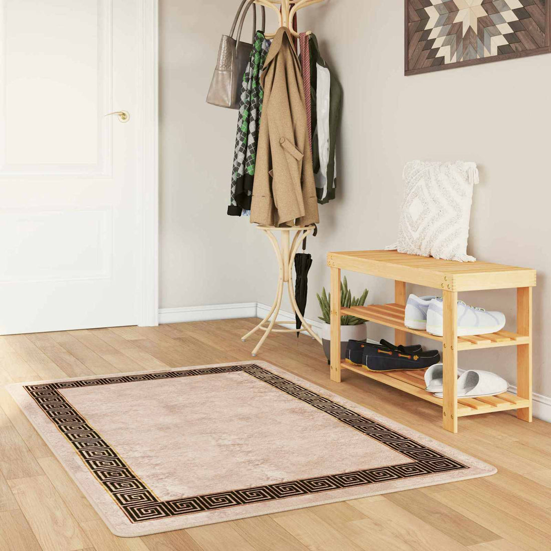 vidaXL Pasillo de alfombra MARSA Negro 100 x 200 cm Poliéster y PVC