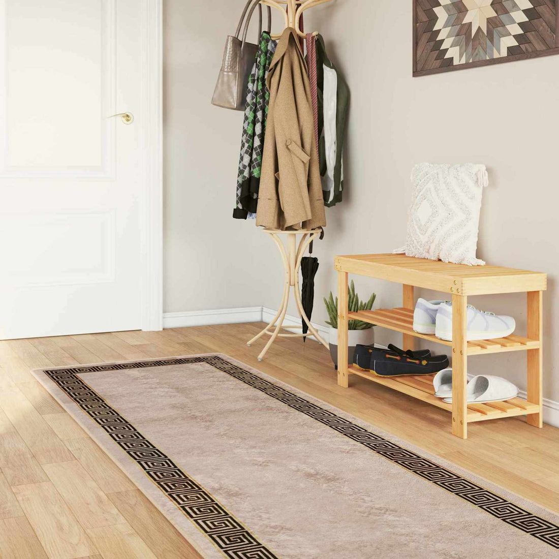vidaXL Pasillo de alfombra MARSA Negro 100 x 450 cm Poliéster y PVC