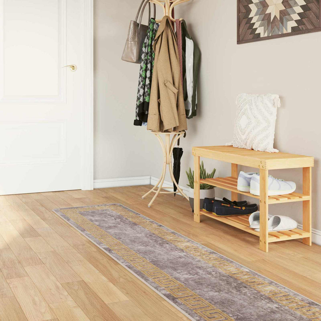 vidaXL Pasillo de alfombra MARSA Gris 50 x 350 cm Poliéster y PVC
