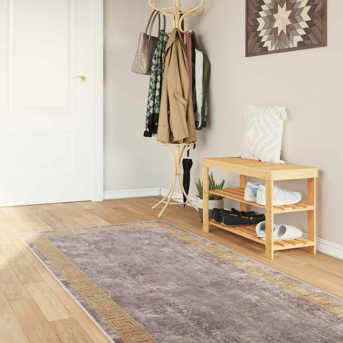 vidaXL Pasillo de alfombra MARSA Gris 80 x 350 cm Poliéster y PVC