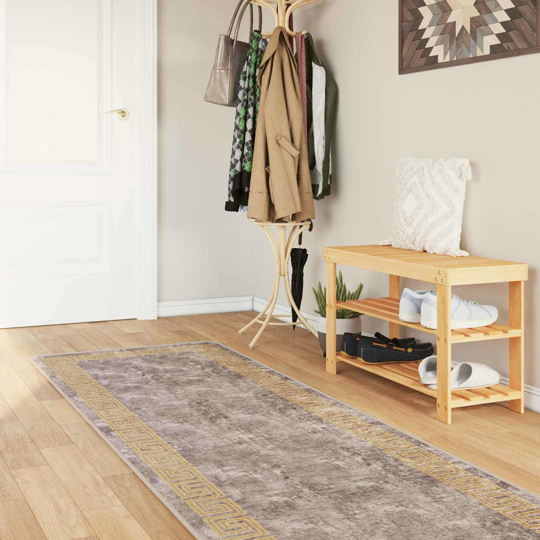 vidaXL Pasillo de alfombra MARSA Gris 80 x 450 cm Poliéster y PVC