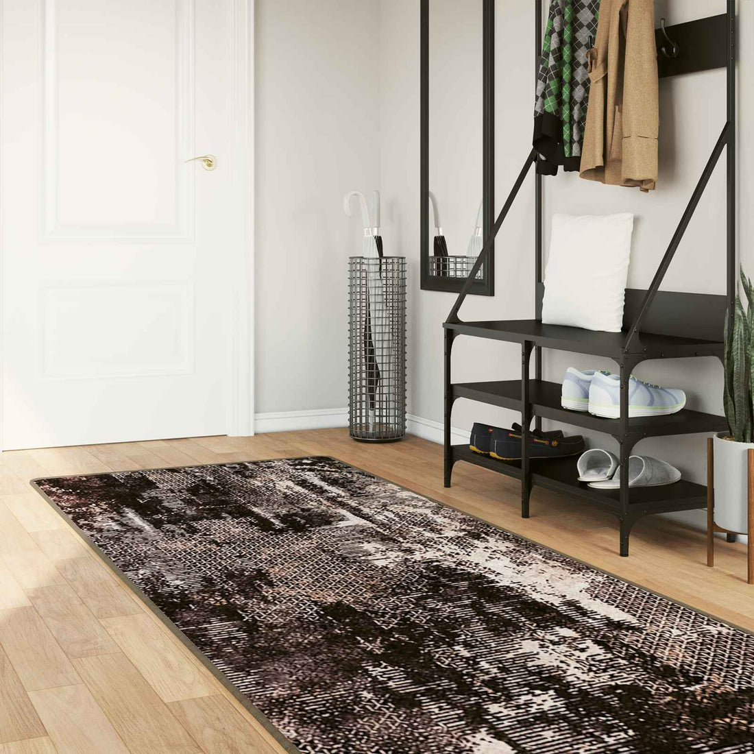 vidaXL Pasillo de alfombra MARSA Negro 80 x 350 cm Poliéster y PVC