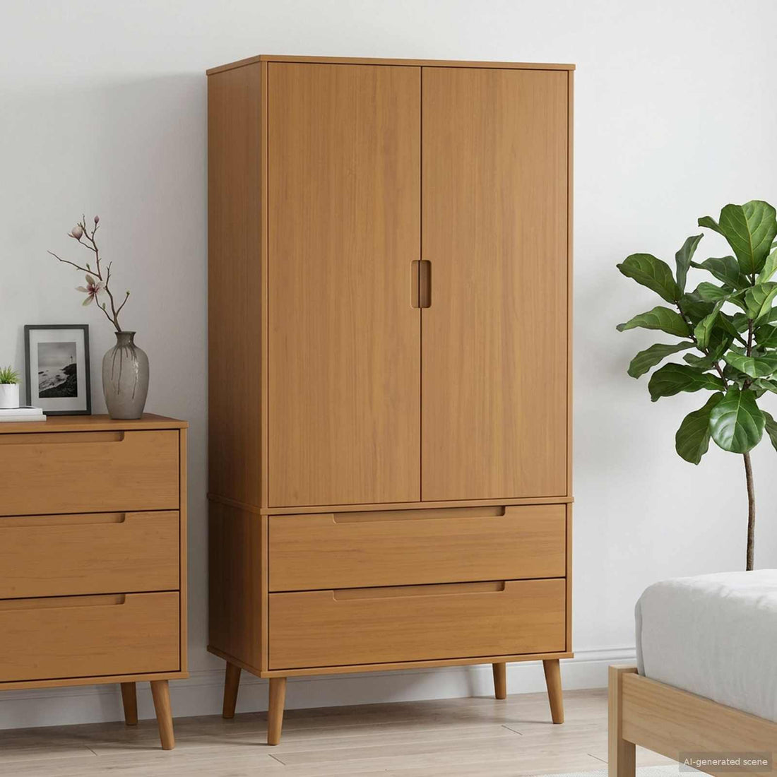 vidaXL Armario MOLDE Caramelo 90 x 55 x 175 cm Madera de Pino Maciza