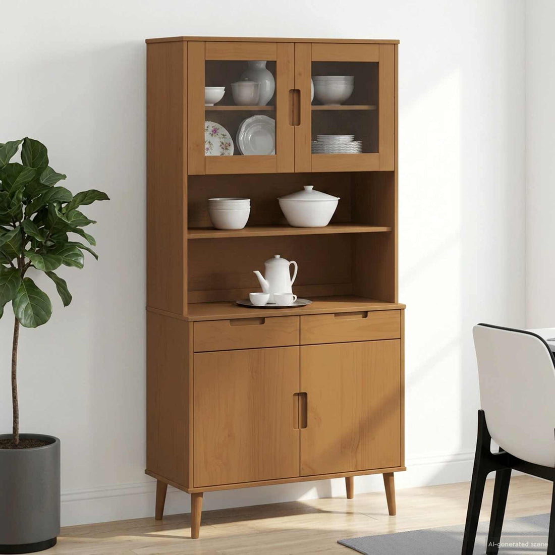 vidaXL Hutch MOLDE Caramelo 90 x 35 x 100 cm Madera de Pino Maciza