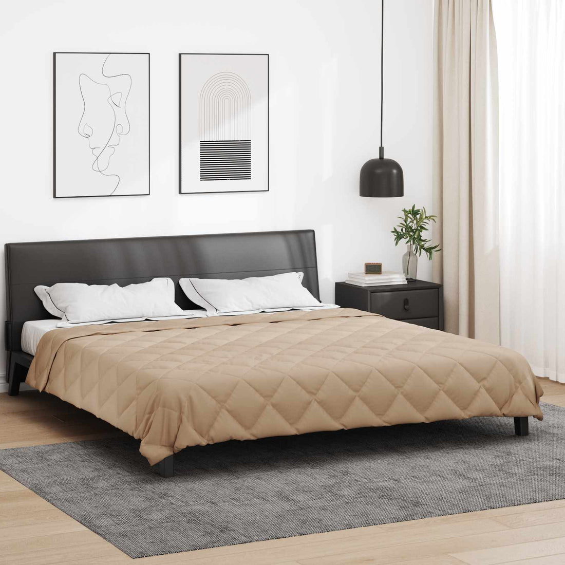 vidaXL Edredón de Verano 220 x 200 cm Verano 200 gsm Taupé