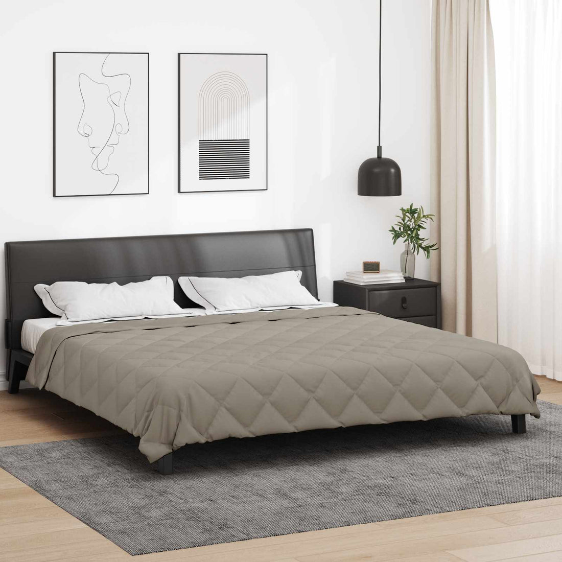vidaXL Edredón de Verano 220 x 240 cm Verano 200 gsm Gris Claro