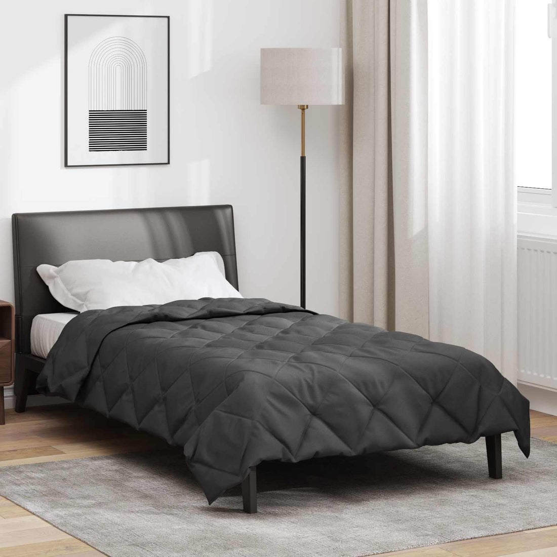 vidaXL Edredón de Todo el Año Antracita 135 x 220 cm Microfibra