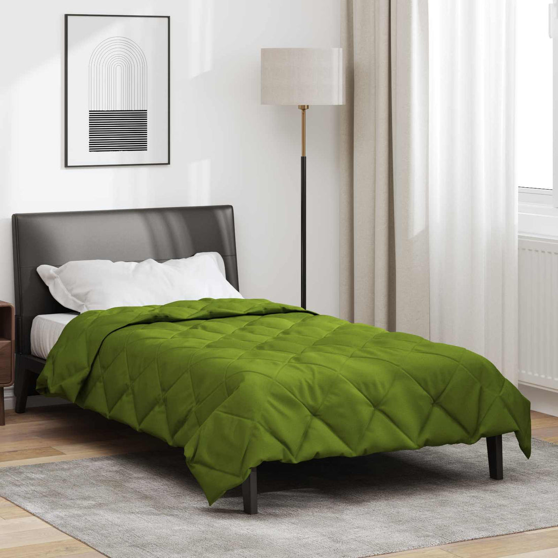 vidaXL Edredón de Todo el Año Verde 140 x 200 cm Microfibra