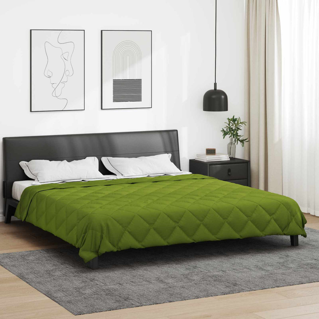vidaXL Edredón de Todo el Año Verde 220 x 260 cm Microfibra