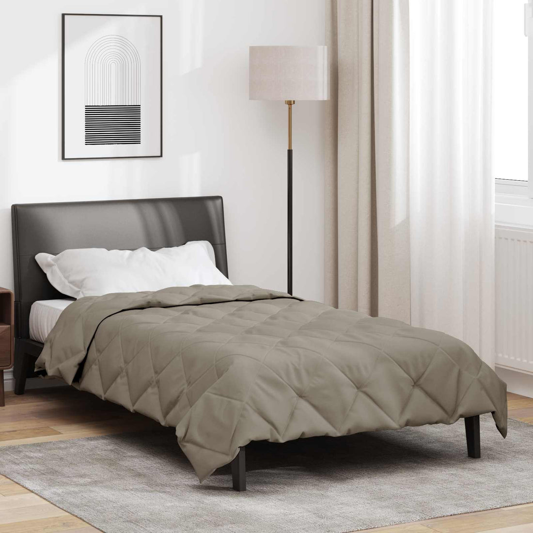 vidaXL Edredón de Todo el Año Gris Claro 140 x 220 cm Microfibra