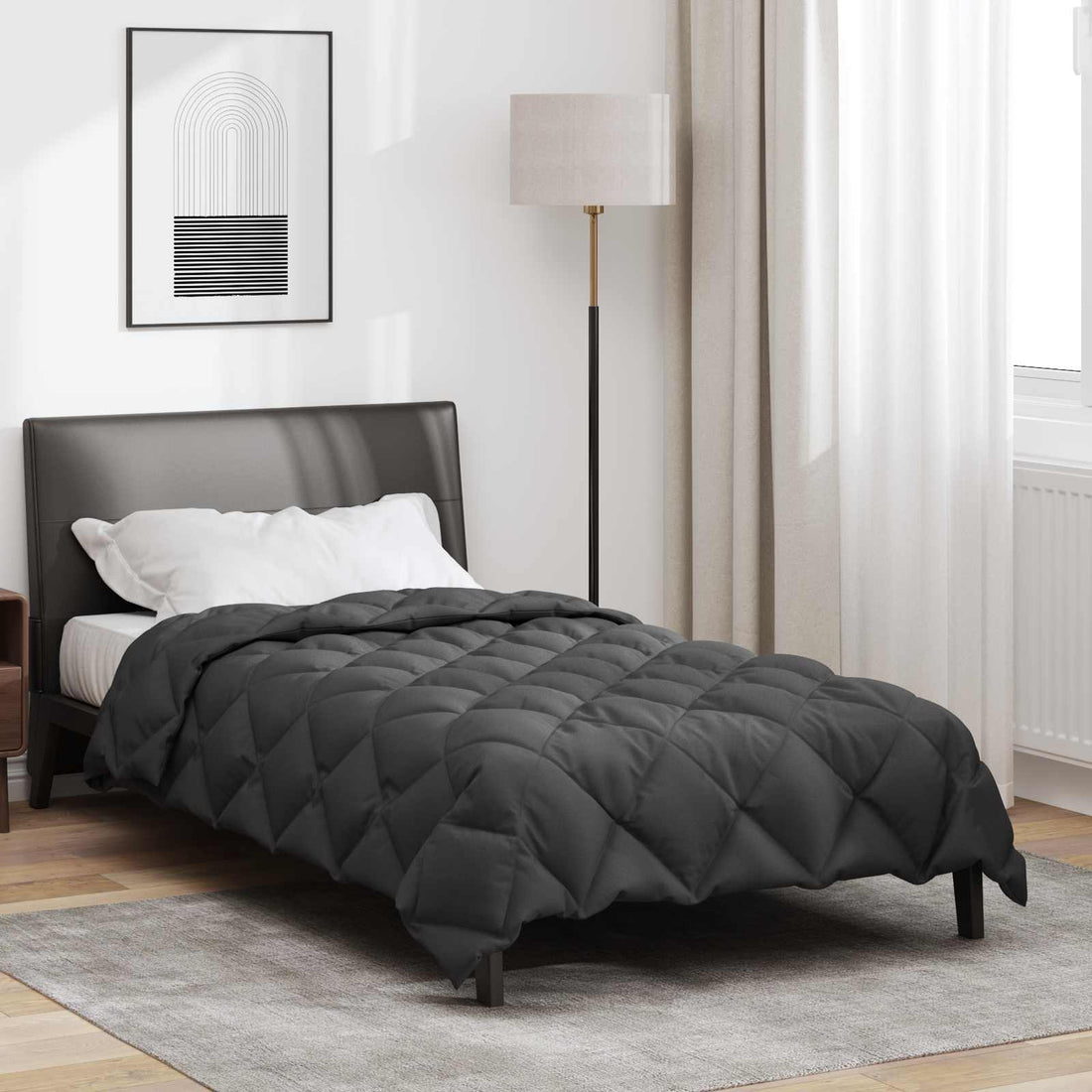 vidaXL Edredón de Invierno 135 x 200 cm 450 gsm Gris antracita
