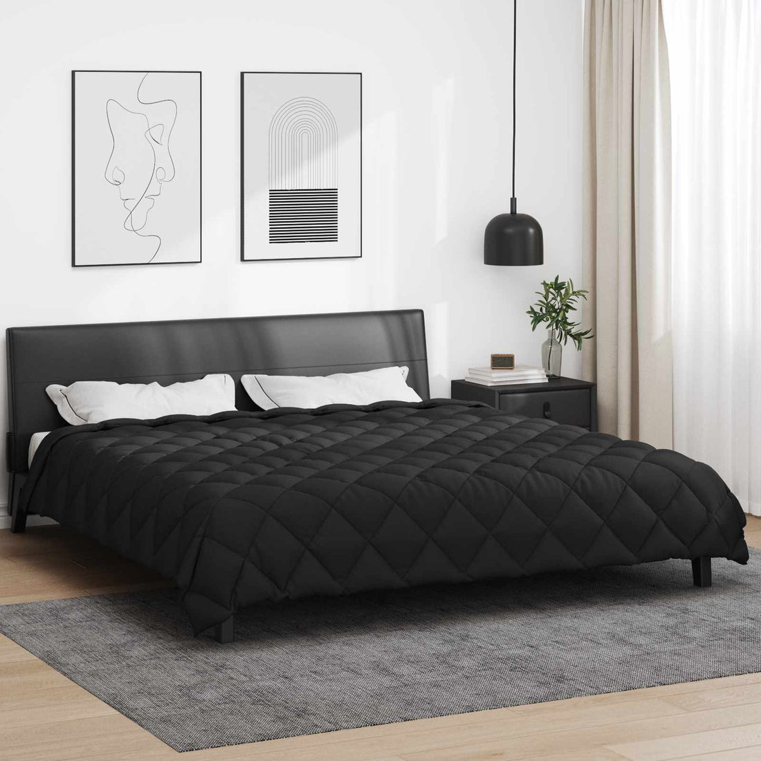 vidaXL Edredón de Invierno 240 x 260 cm 450 gsm Negro