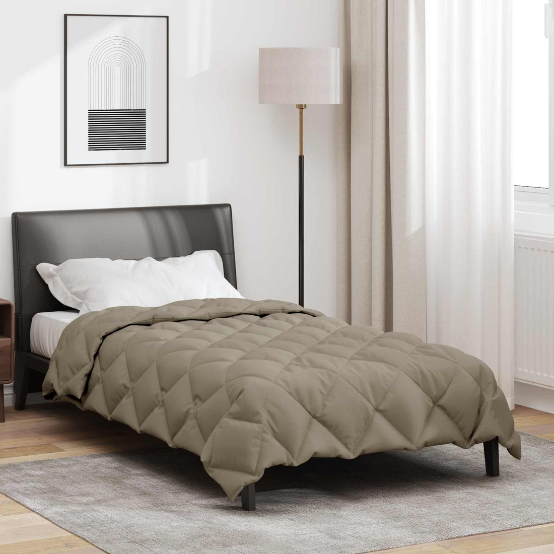 vidaXL Edredón de Invierno 155 x 200 cm 450 gsm Gris Claro