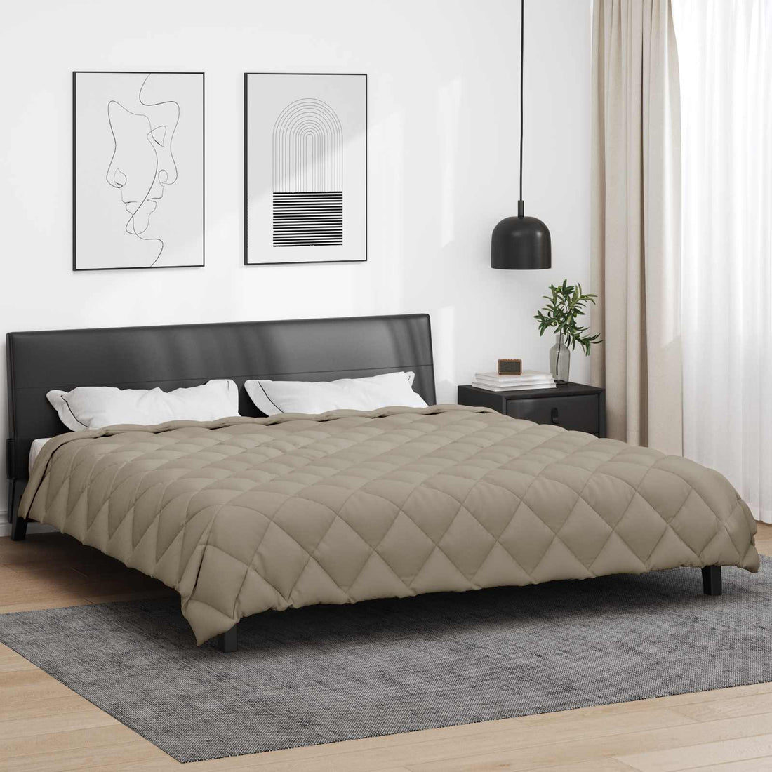 vidaXL Edredón de Invierno 220 x 240 cm 450 gsm Gris Claro