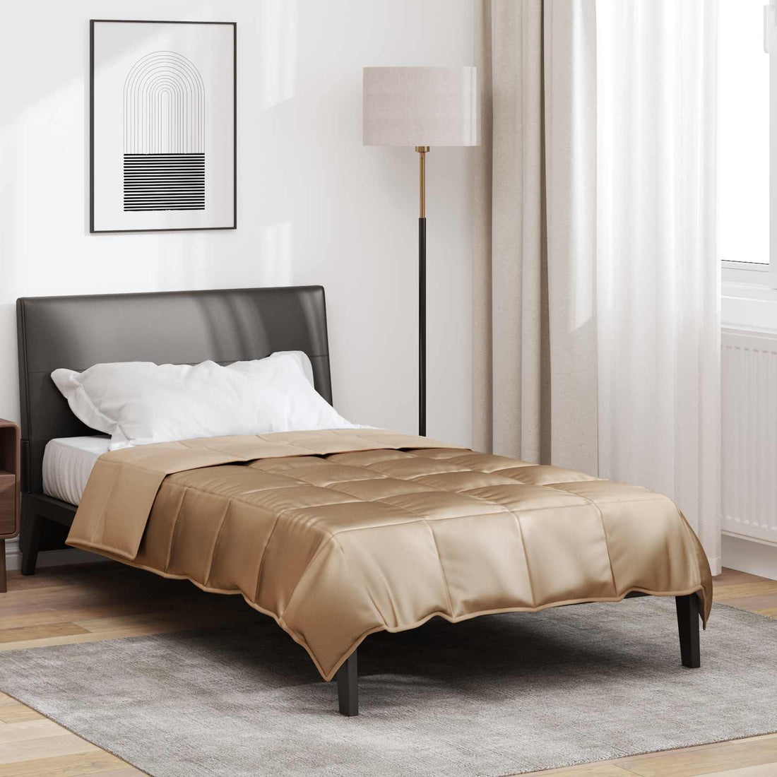 vidaXL Edredón de Todo el Año 135 x 220 cm 300 gsm Dorado