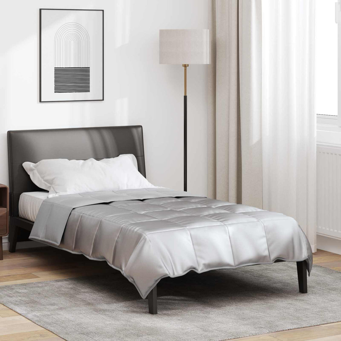 vidaXL Edredón de Todo el Año 135 x 200 cm 300 gsm Plateado