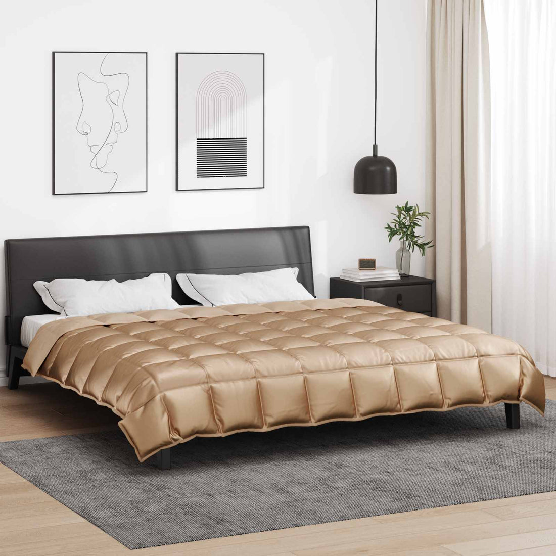 vidaXL Edredón de Invierno 220 x 240 cm 450 gsm Dorado