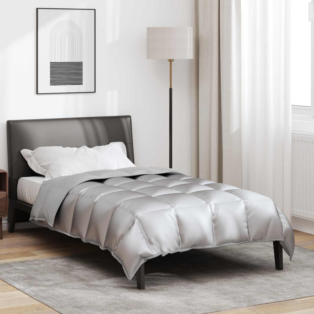 vidaXL Edredón de Invierno 155 x 200 cm 450 gsm Plateado
