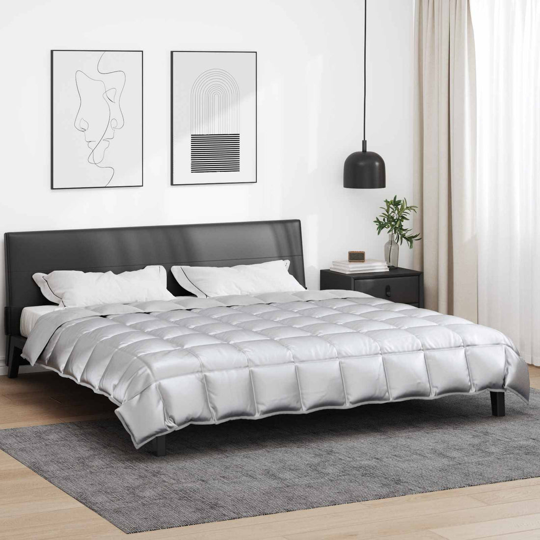 vidaXL Edredón de Invierno 220 x 240 cm 450 gsm Plateado