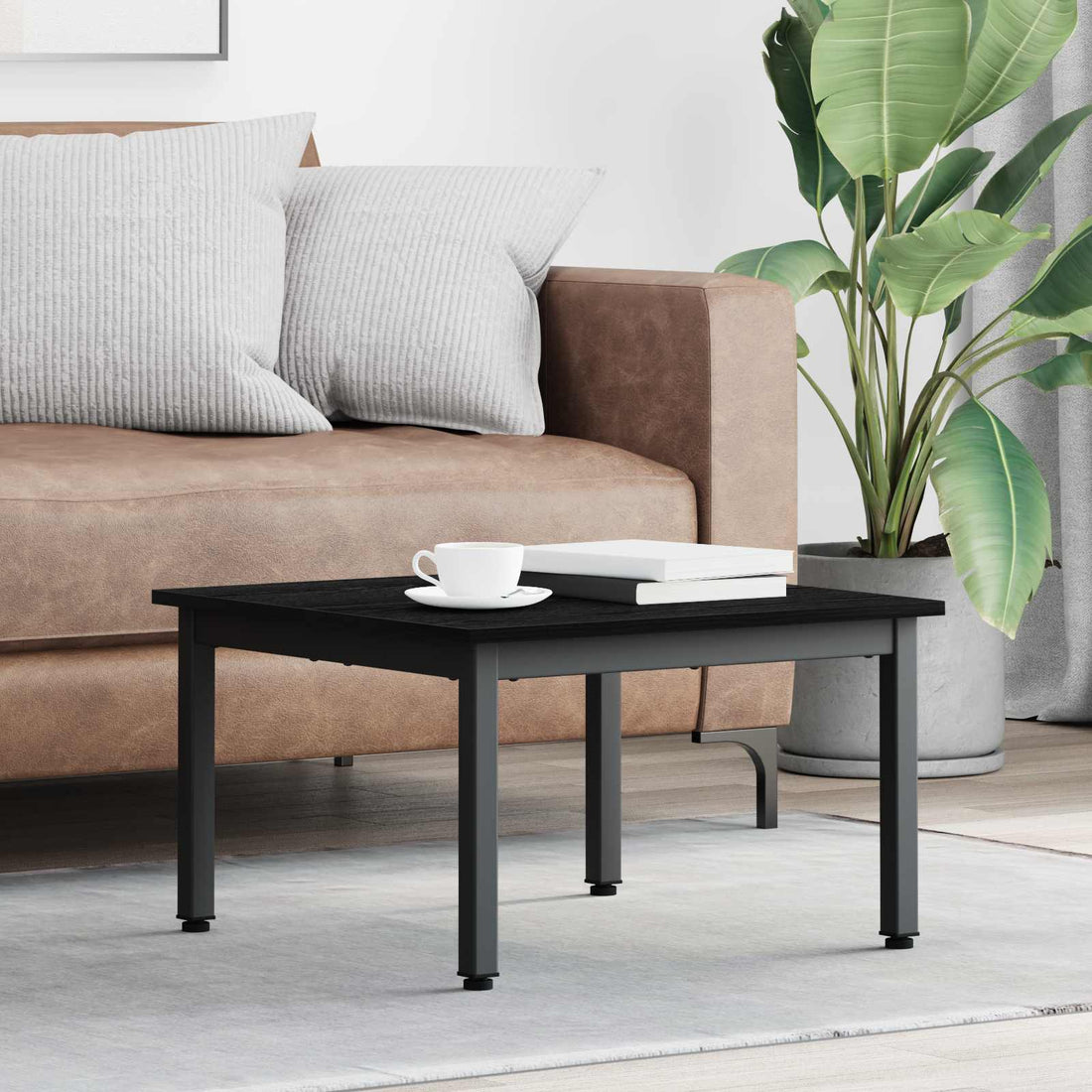 vidaXL Mesa de Café Roble Negro 60 x 60 x 36 cm Madera de ingeniería