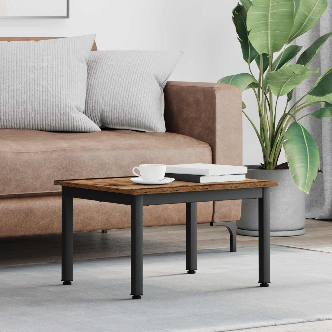 vidaXL Mesa de Café Madera vieja 60 x 50 x 36 cm Madera de ingeniería